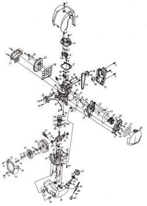 Exploded view voor: Heimachinemotor “Skippy